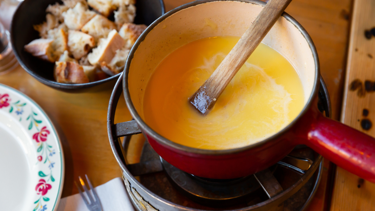 9. Aged Gouda Fondue with Caraway Croutons