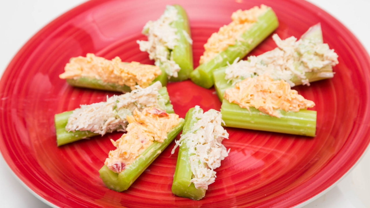 1. Creamy Olive-Stuffed Celery
