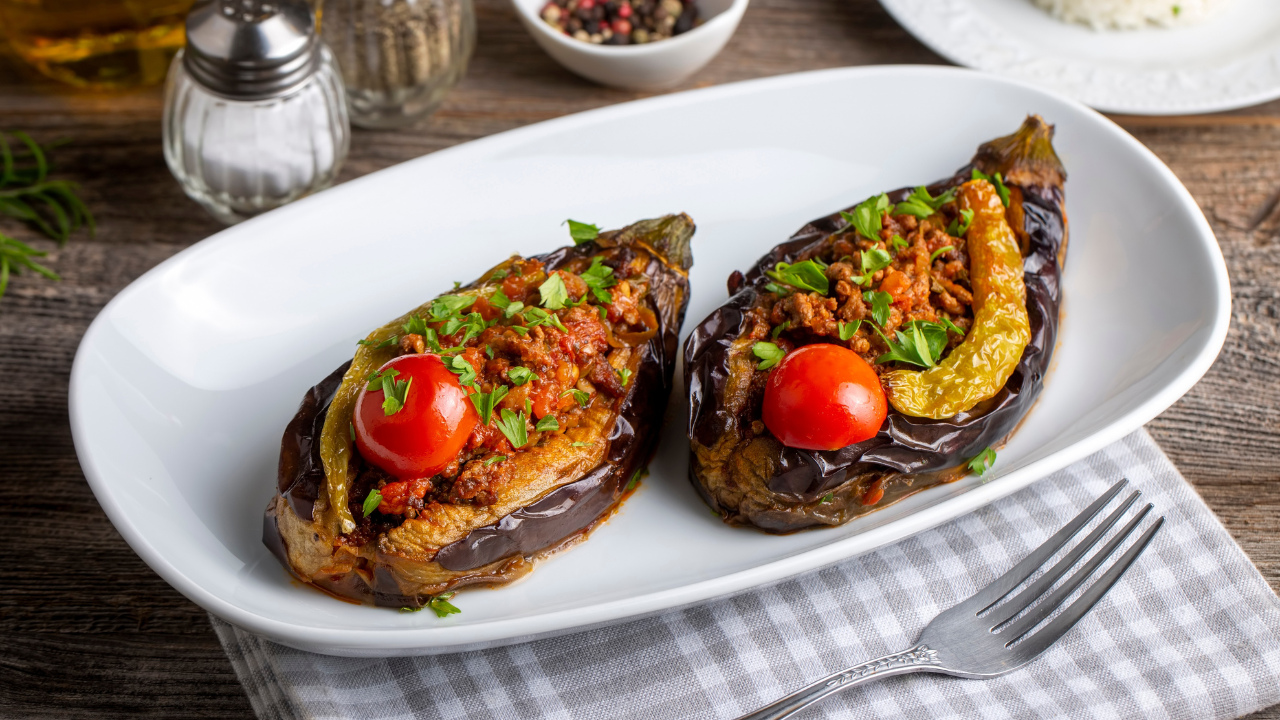 1. Turkish-style stuffed eggplant