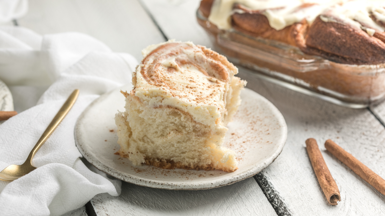 11. Cinnamon Roll Poke Cake