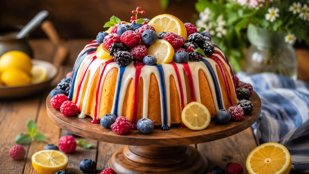 12. Lemon-Berry Firecracker Cake