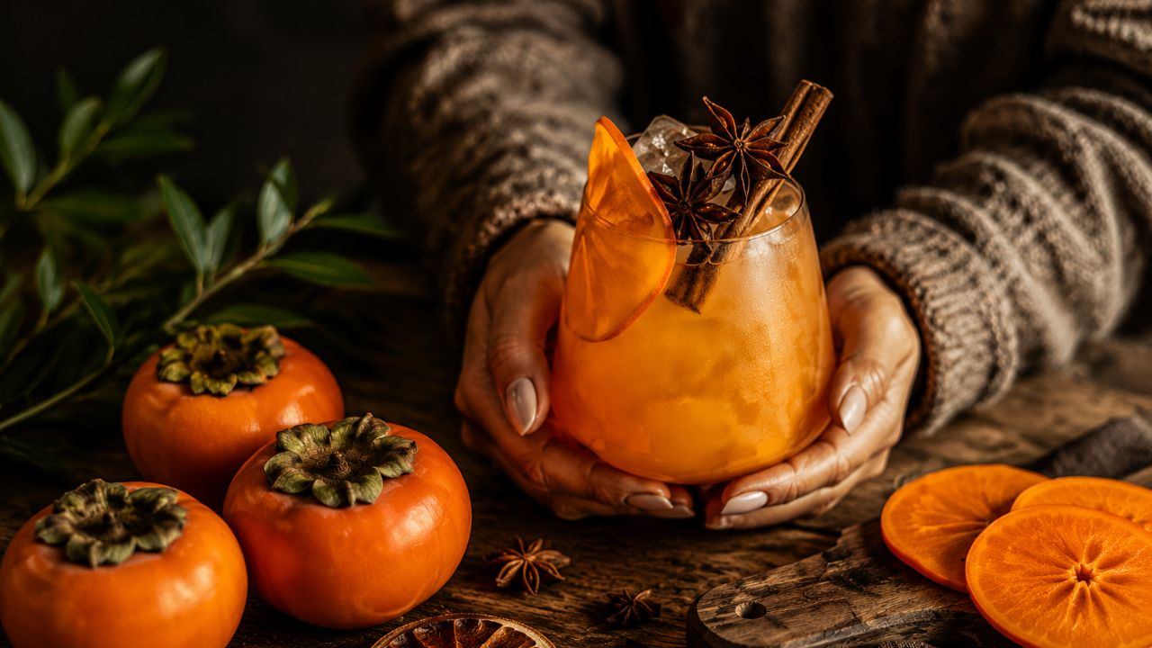15. Roasted Persimmon Cardamom Paloma