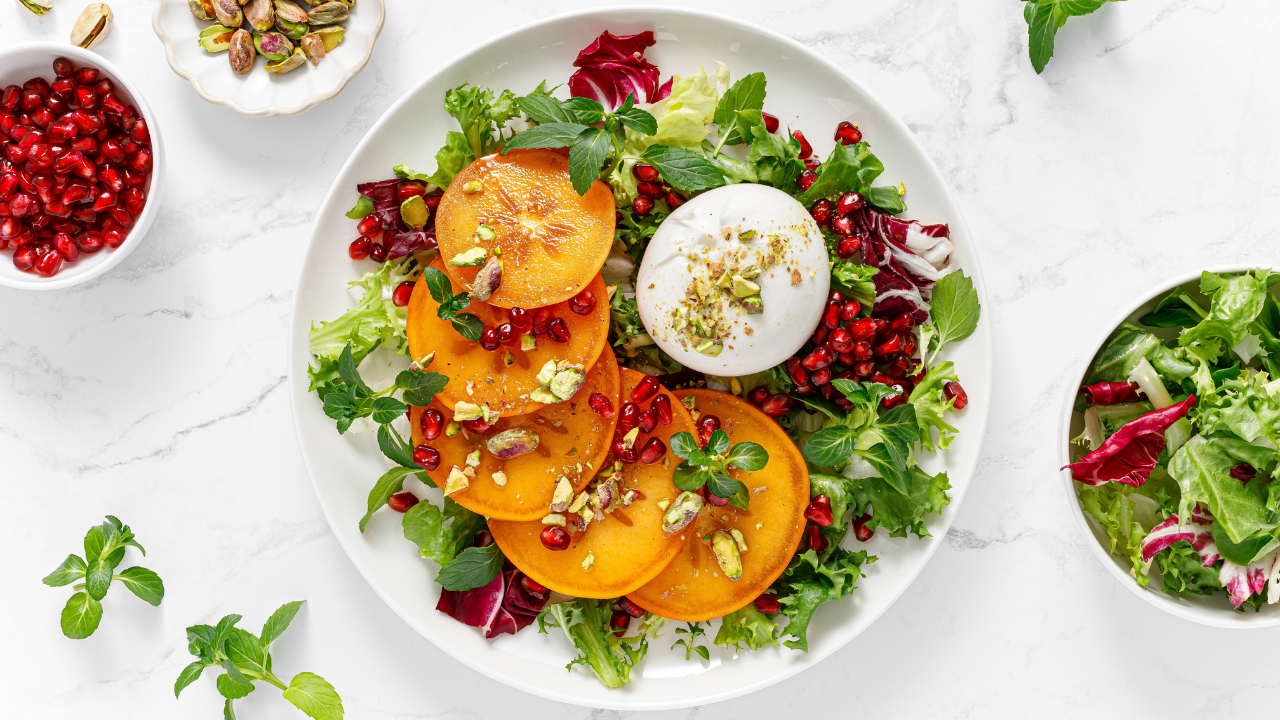 3. Persimmon and Pomegranate Caprese