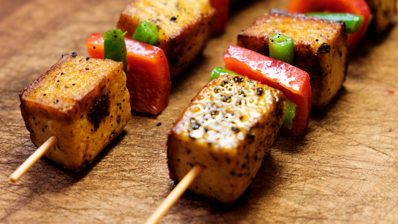 4. Spicy suya tofu skewers