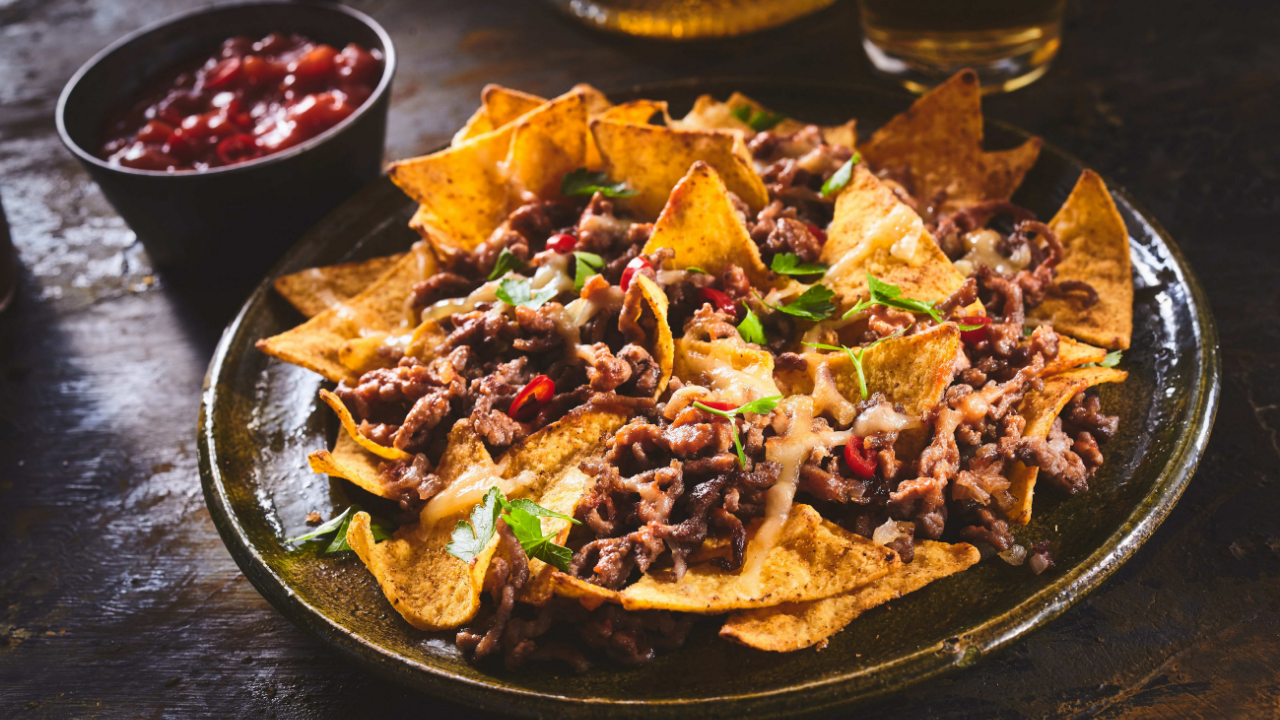 1. Root beer pulled pork nachos