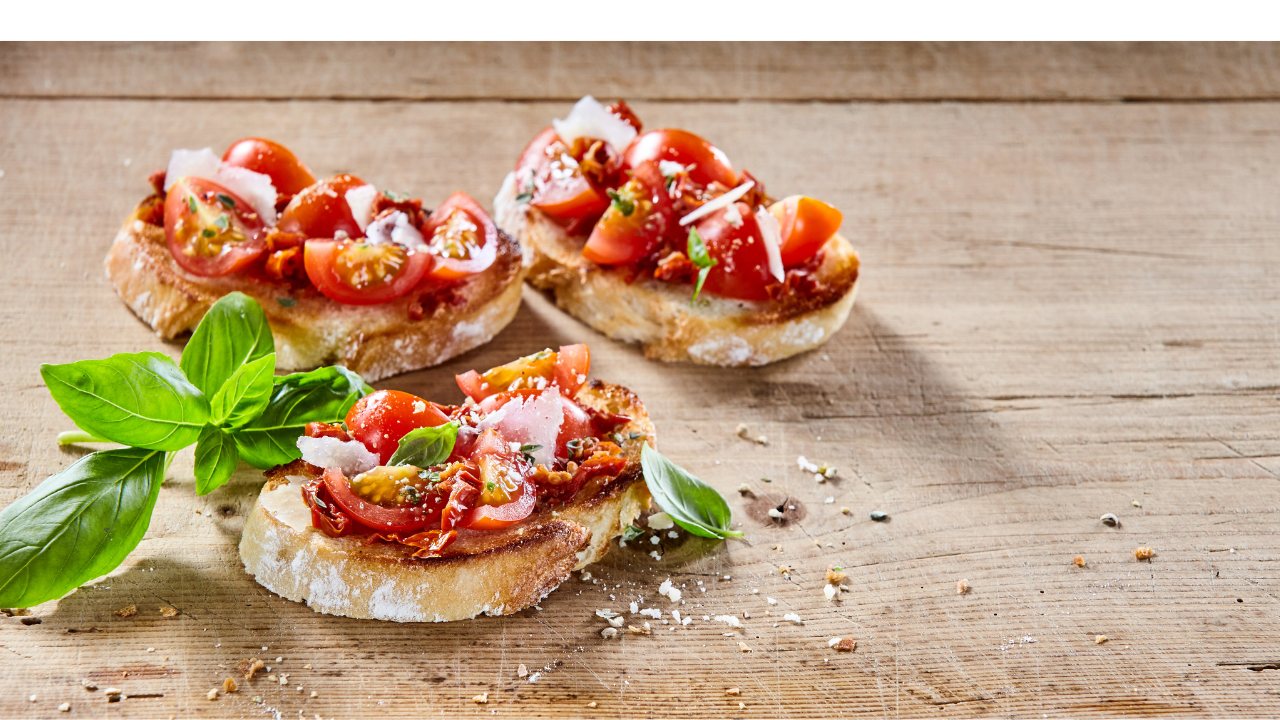 8. Bruschetta with tomato and Parmesan