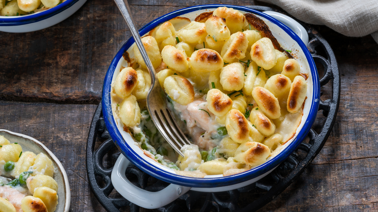 4. Salmon Gnocchi Bake