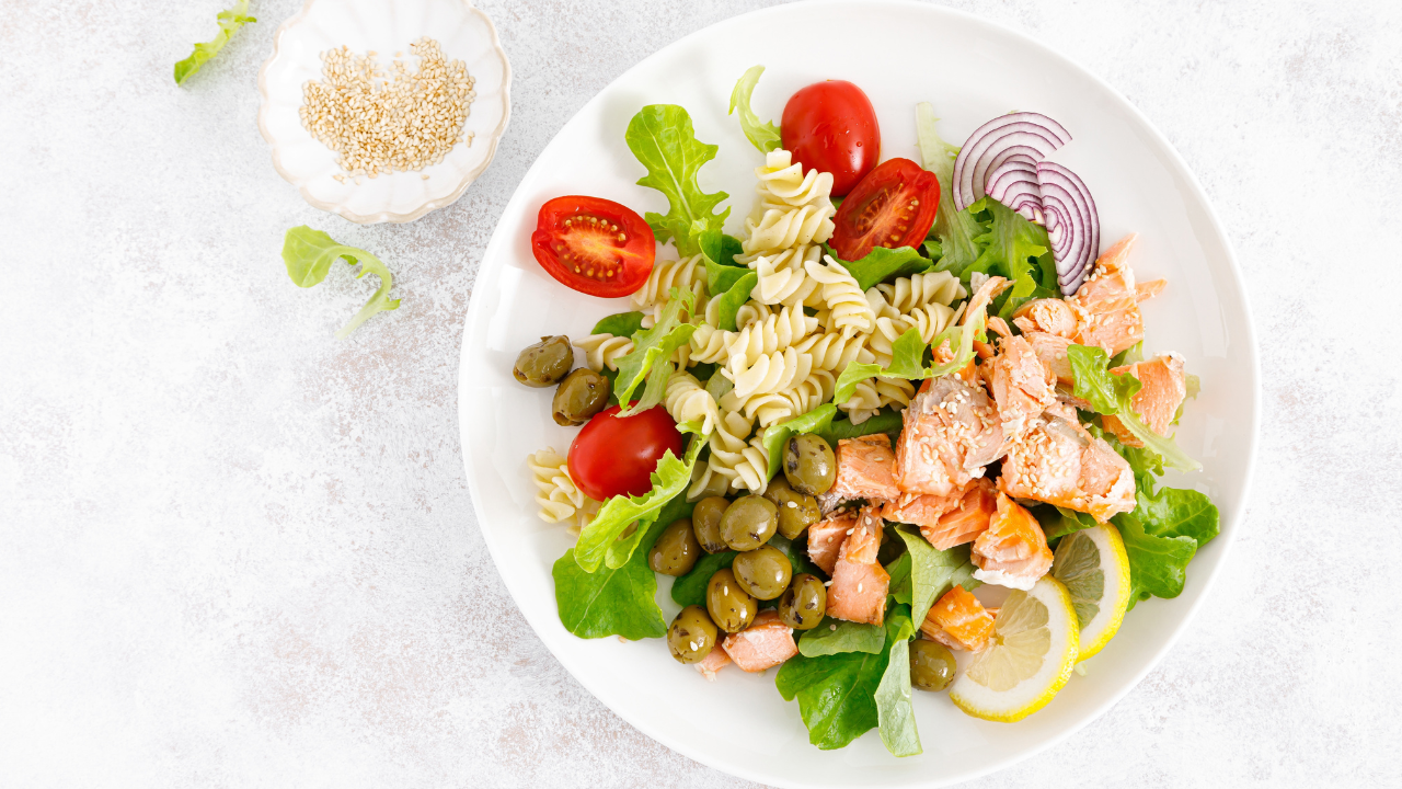 20. Salmon Pasta Salad